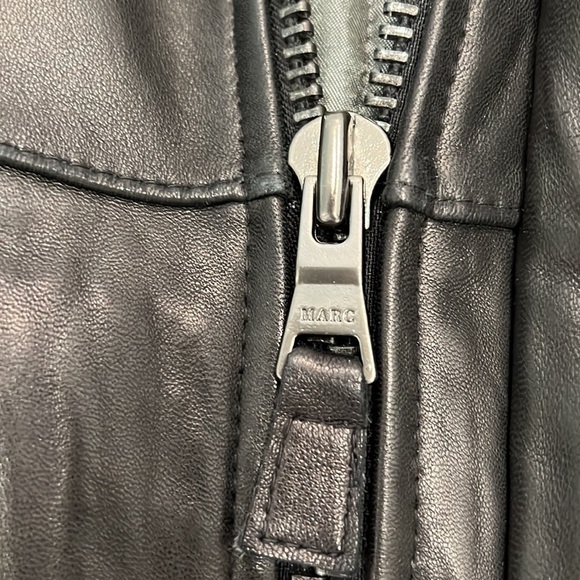 marc New York Andrew Marc black leather heavy men’s coat size medium - Picture 10 of 16